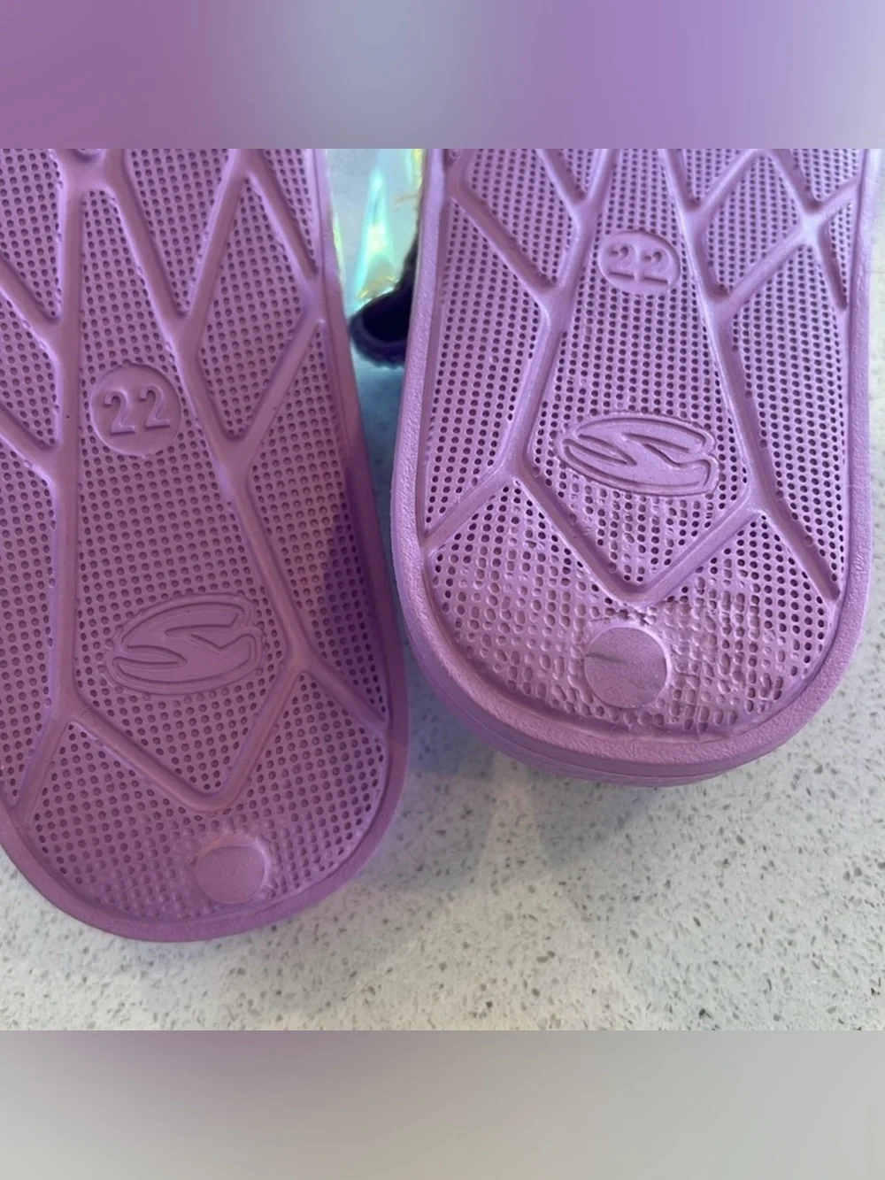 Girls' Purple Unicorn Slide Sandals